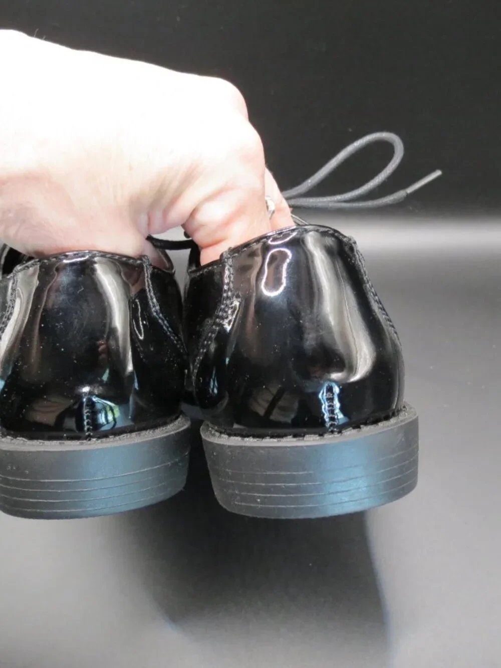 Felipe Stefano Boys Black Oxford Dress Shoes Patent Leather Size 13M